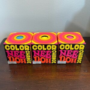 3 NeeDoh Color Change Stress Balls - Pink, blue, yellow